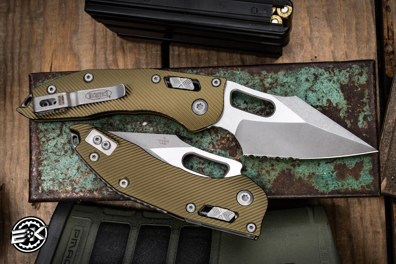 Microtech Stitch Ram-Lok Manual Folder OD Green Fluted Aluminum