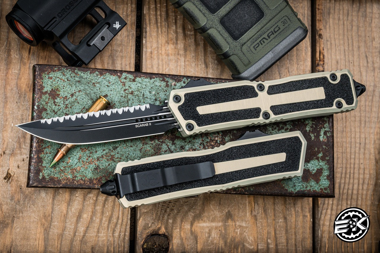 Microtech Scarab II Gen III OTF Automatic Knife Sand 4
