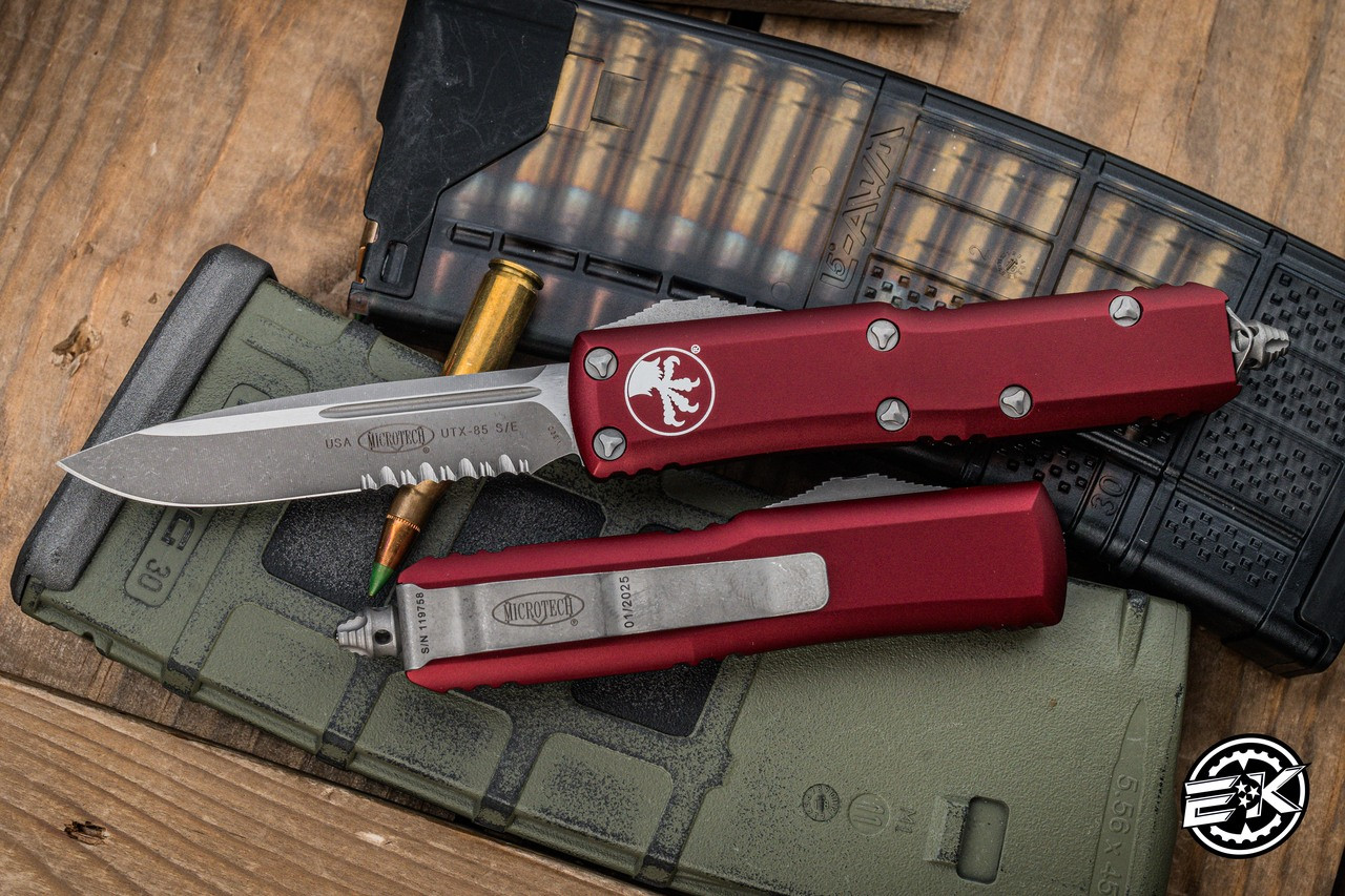 Microtech Ut85 Drop Microtech UTX-85 OTF Automatic Merlot Red 3