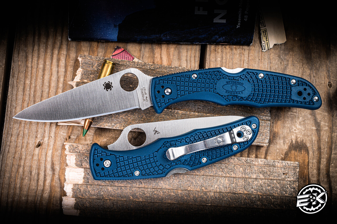 14kgfブルーオブシディアンⅣ Spyderco Endura 4 Folding Knife Cobalt Blue FRN 3.75
