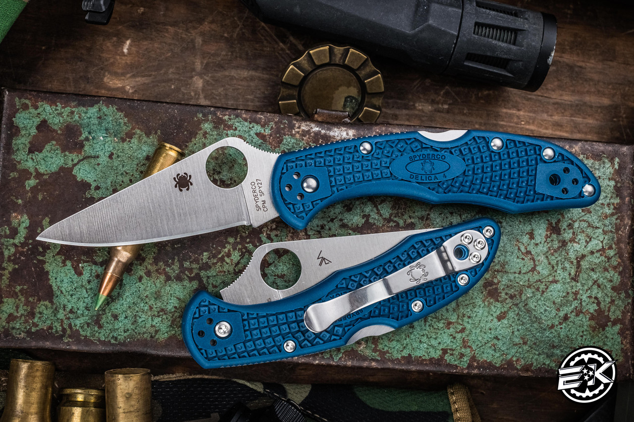 Spyderco Delica 4 Folder Knife Cobalt Blue FRN 2.9