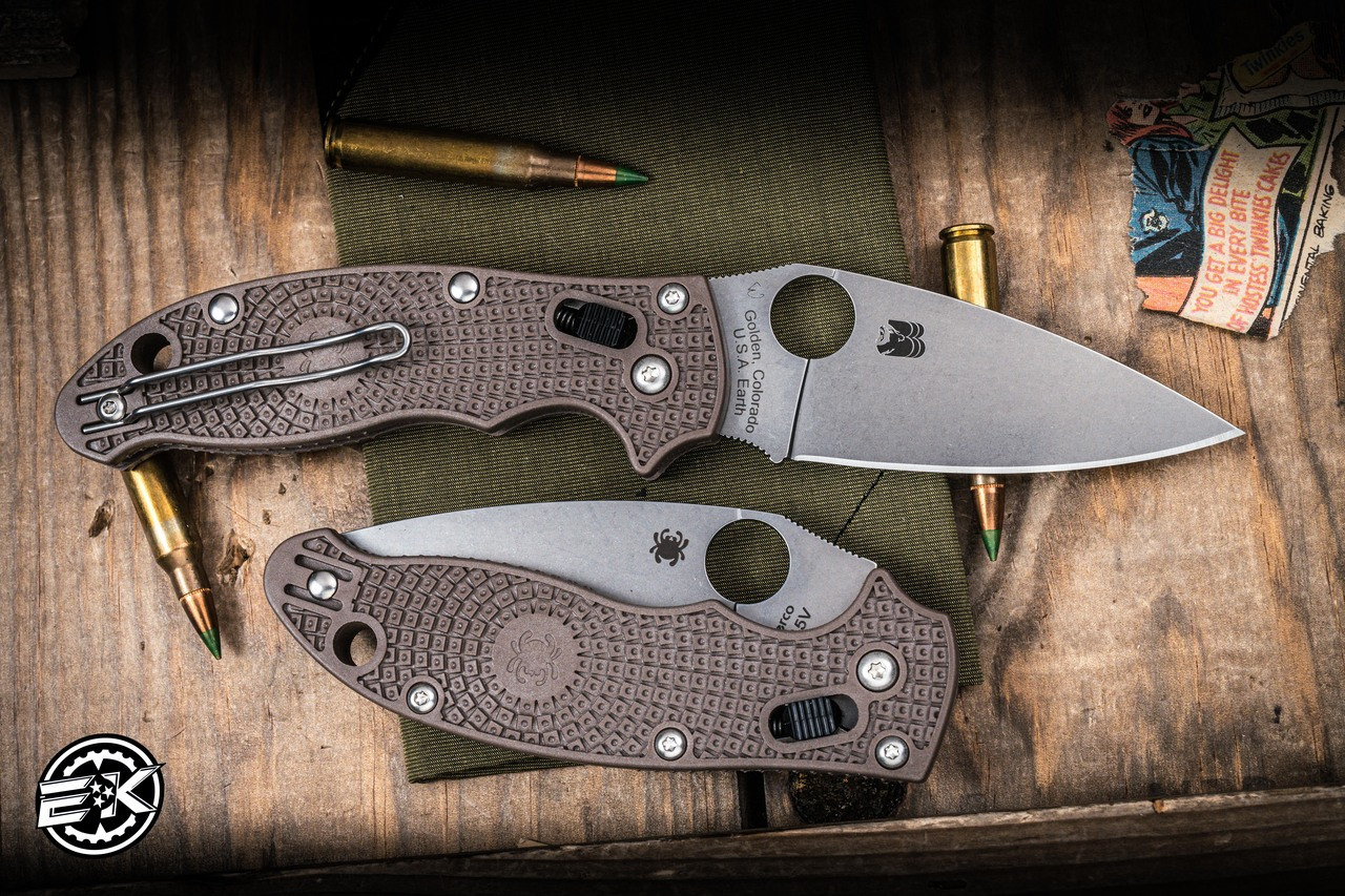 Sprint Run-Spyderco Manix 2 Lightweight Folding Knife Brown FRCP