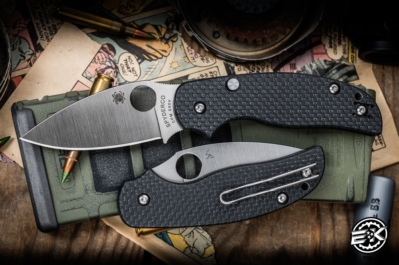 エリート志向　風間くん　SP Sprint Run-Spyderco Sage 6 Carbon Fiber Button Compression Lock 3