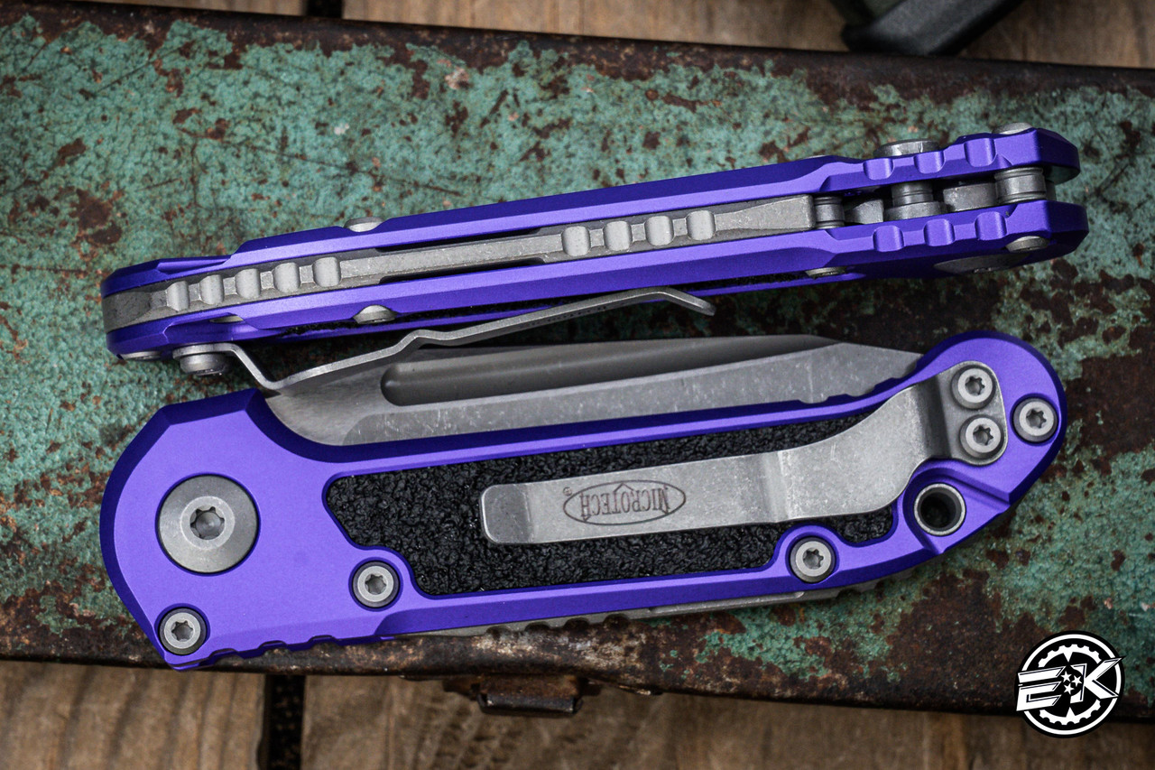 Microtech LUDT Gen III Automatic Folding Knife Purple Aluminum 3.4
