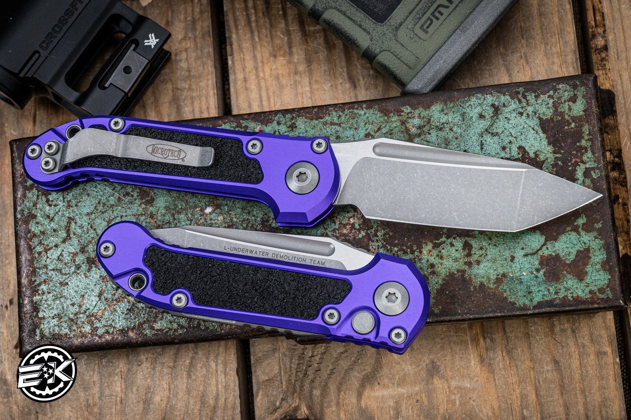 Microtech LUDT Gen III Automatic Folding Knife Purple 3.4