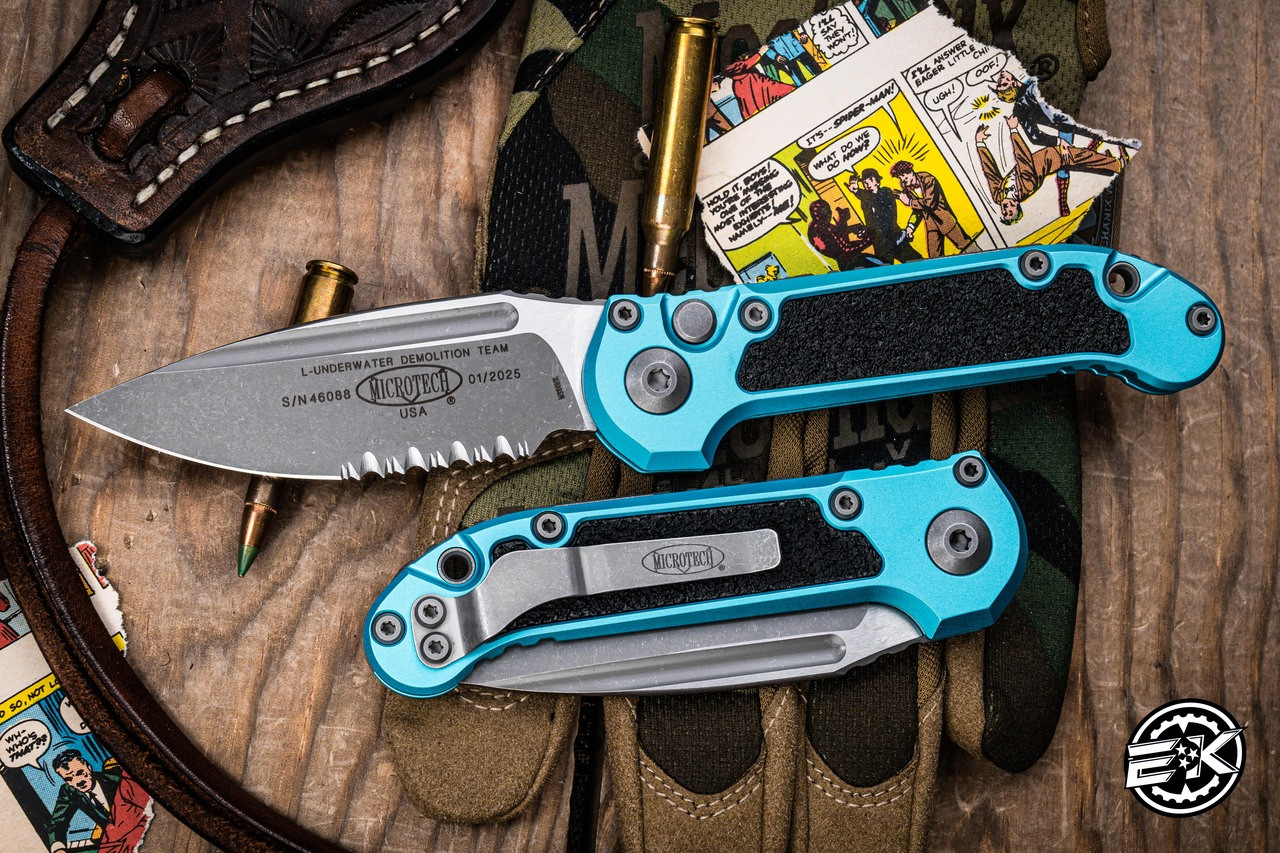 ☆Eタロ☆LURWA G3 Microtech LUDT Gen III Automatic Folding Knife Turquoise 3.4