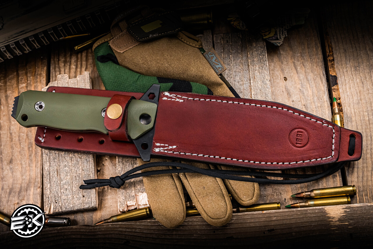 Medford 1881 Knife Works AIO-2 Fixed Blade Knife OD Green G10 5.3