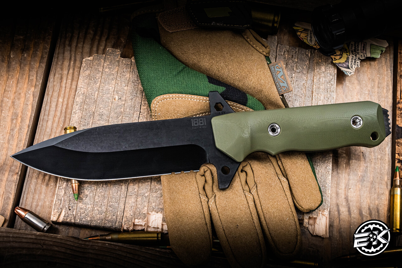 Medford 1881 Knife Works AIO-2 Fixed Blade Knife OD Green G10 5.3