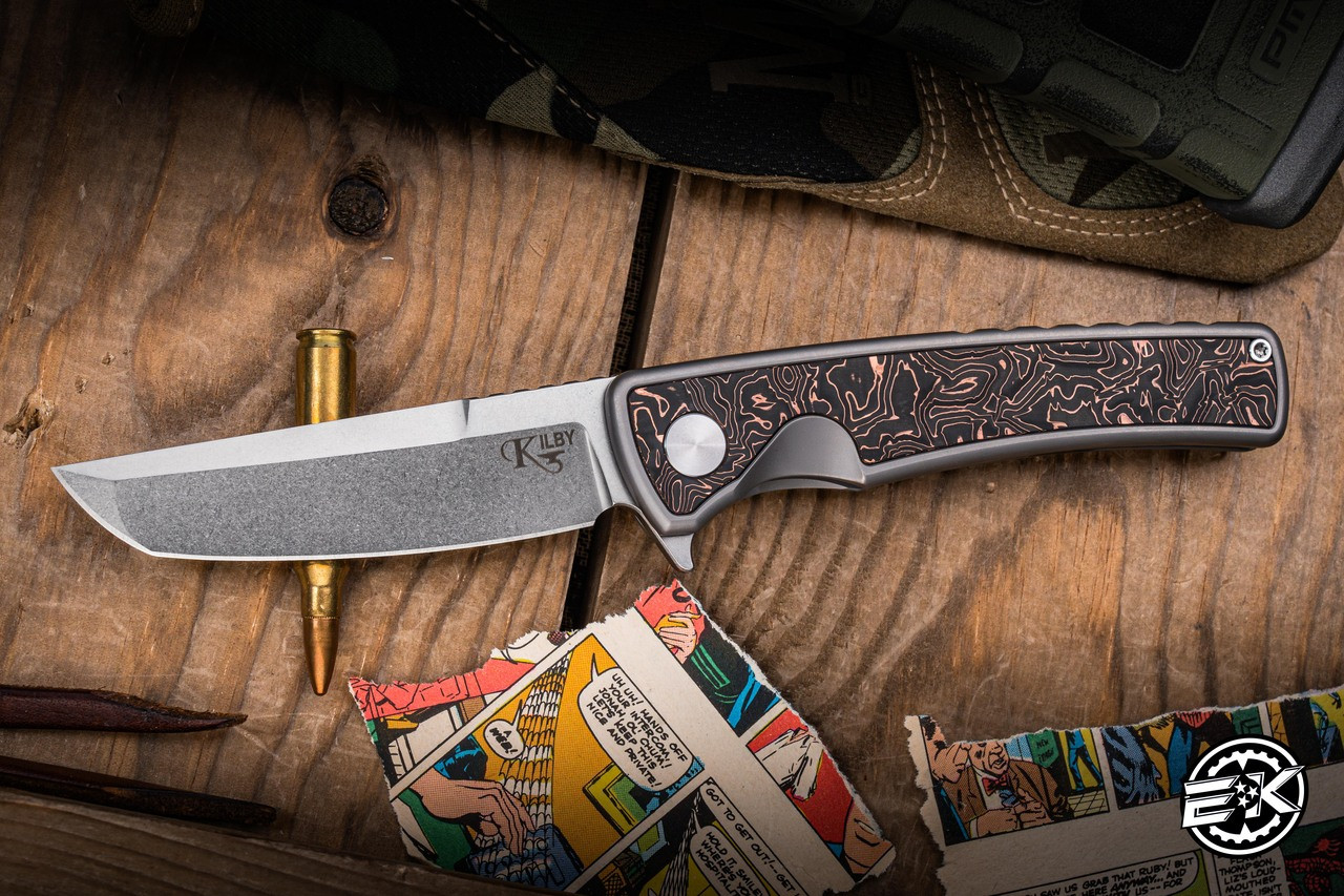 Mechforce/Kilby Shard Integral Titanium Folding Knife Copper Foil