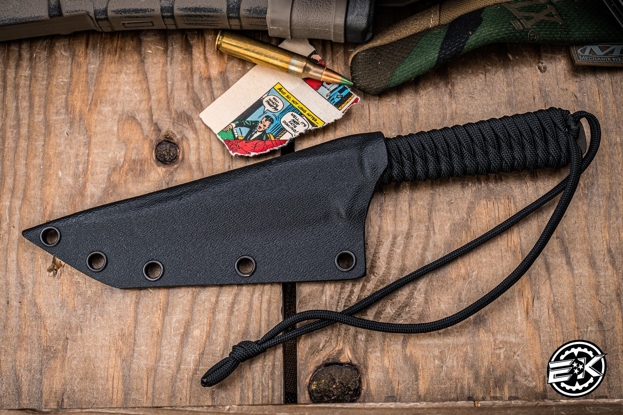 Mick Strider Knives WP Fixed Blade Knife Black Cord Wrap 4