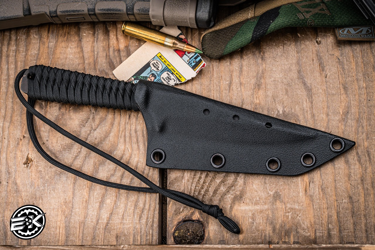 Mick Strider Knives WP Fixed Blade Knife Black Cord Wrap 4