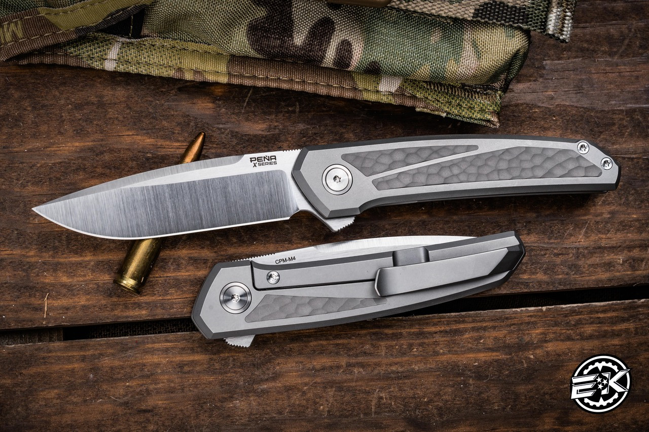 Enrique Pena X Series Cobra Folding Knife Jigged Inlays Titanium