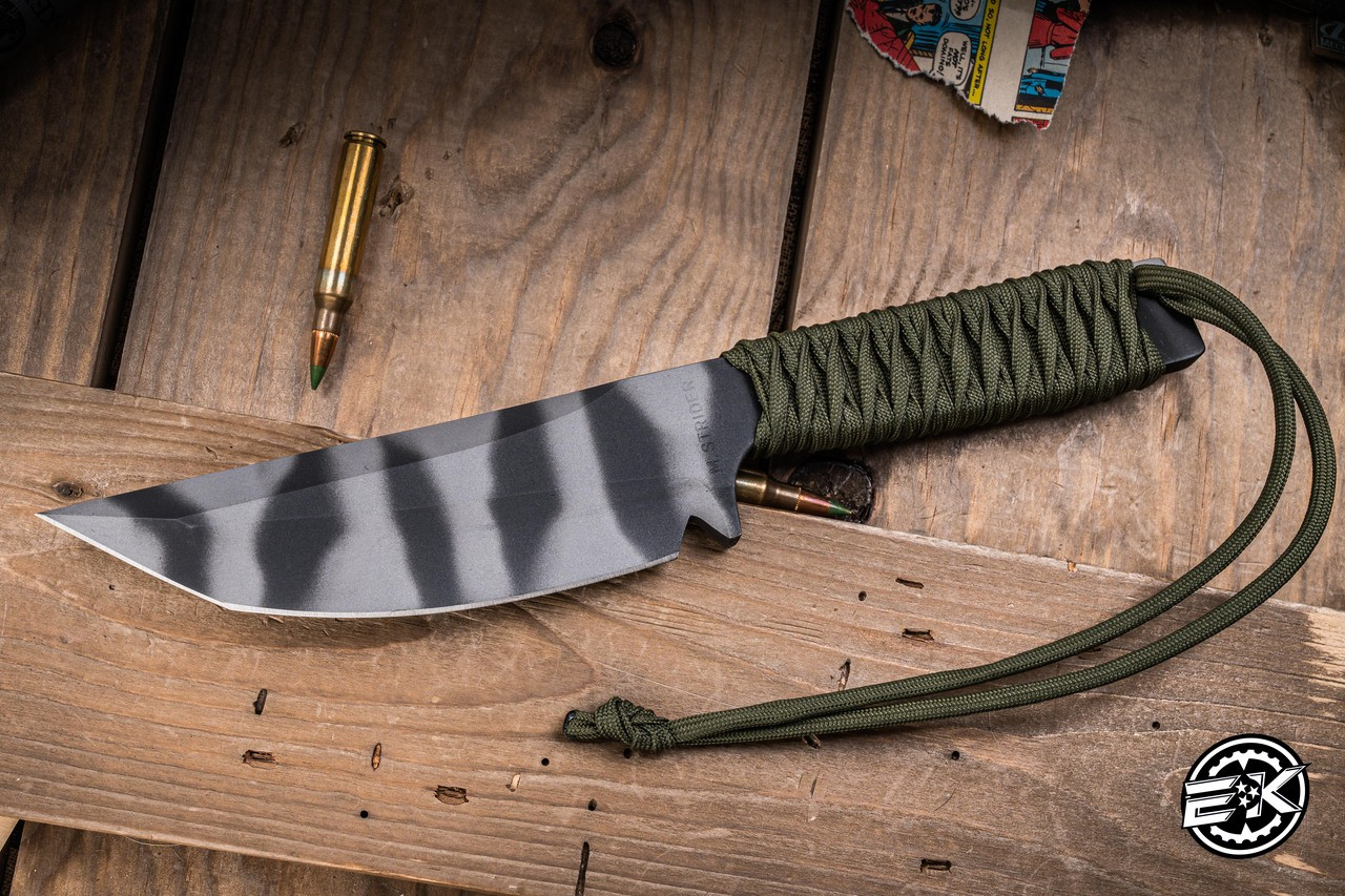 Mick Strider Knives WP XL Fixed Blade Knife OD Green Cord Wrap 4.5