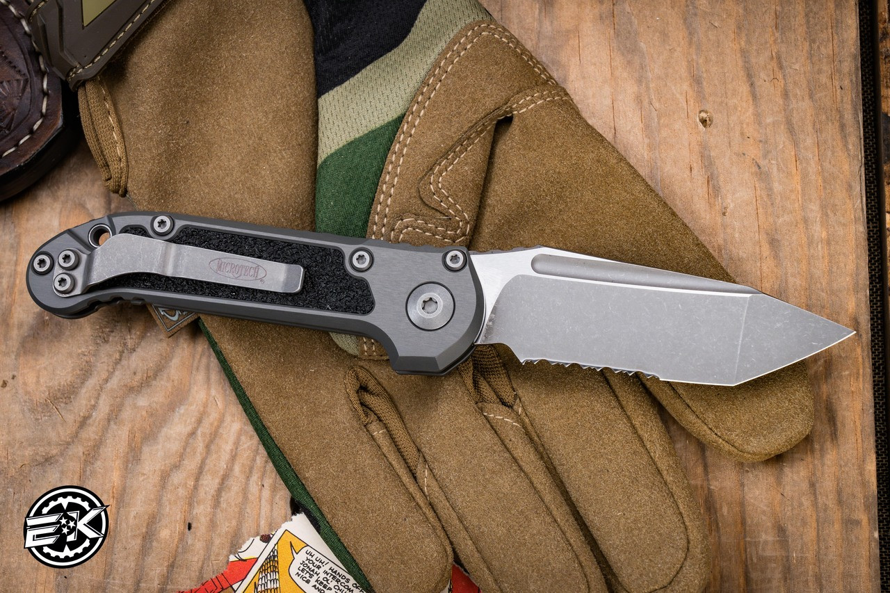 Microtech LUDT Automatic Folding Knife Natural Clear Aluminum 3.4