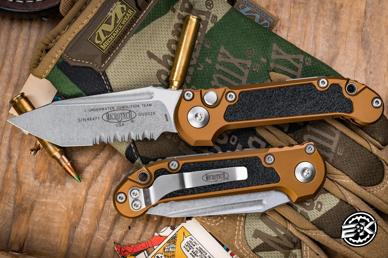 Microtech LUDT Automatic Folding Knife Tan 3.4