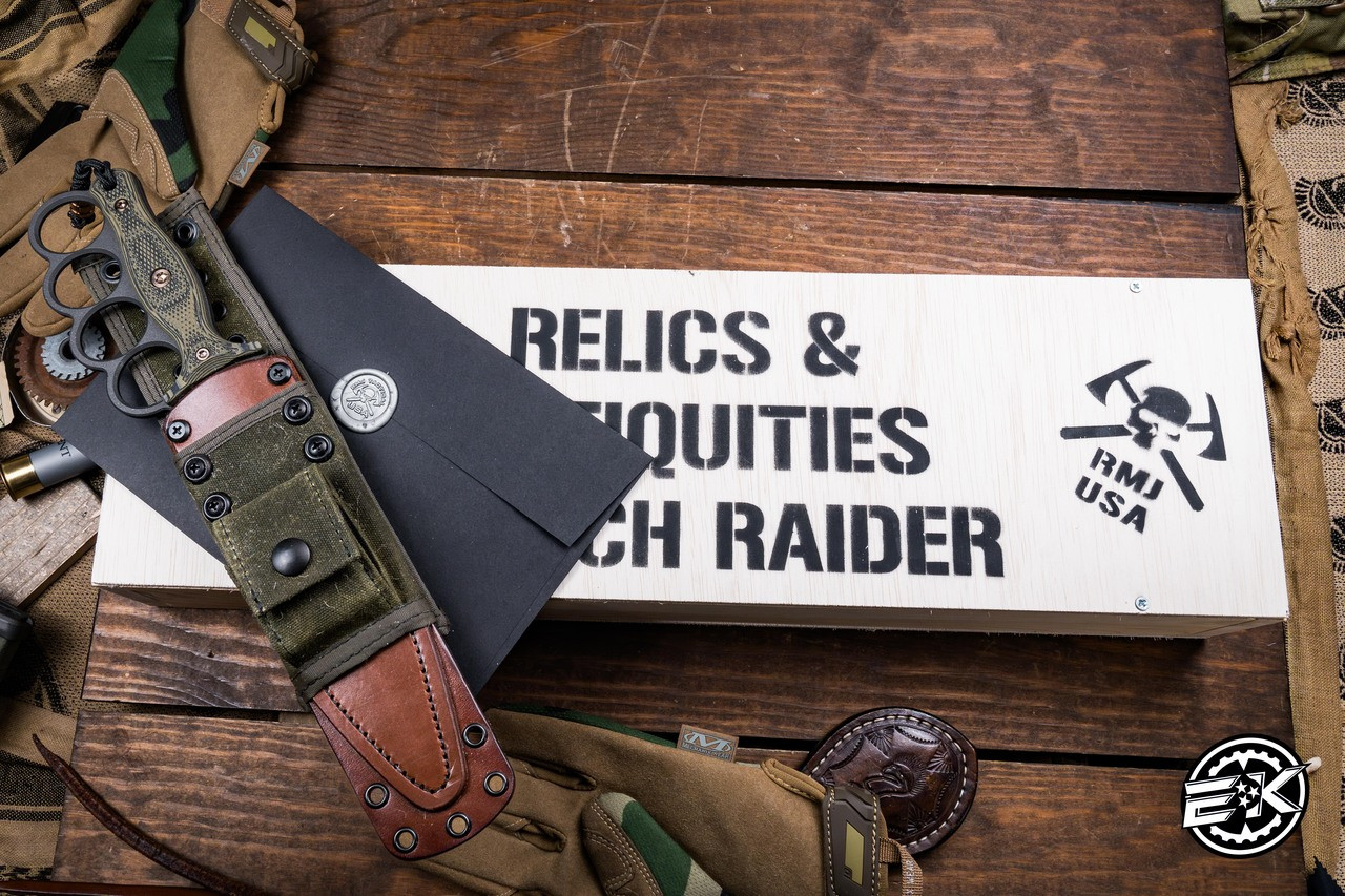 RMJ Tactical Trench Raider Dagger Fixed Blade Knife Dirty Olive