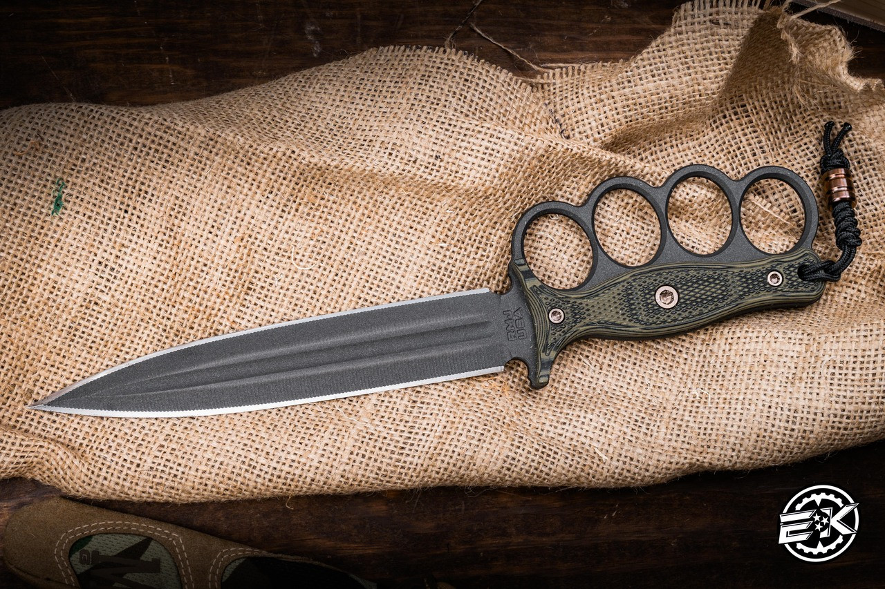 RMJ Tactical Trench Raider Dagger Fixed Blade Knife Dirty Olive