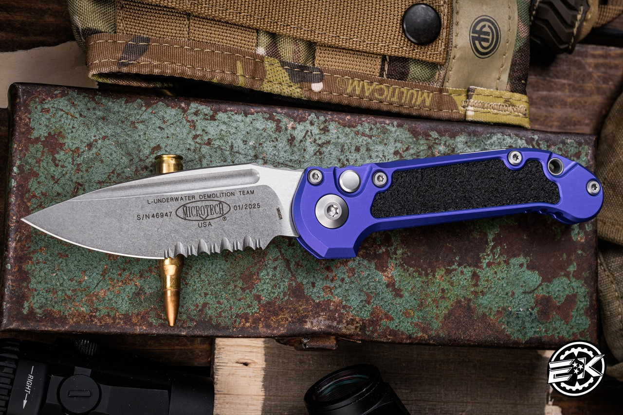 Microtech LUDT Gen III Automatic Folding Knife Purple 3.4