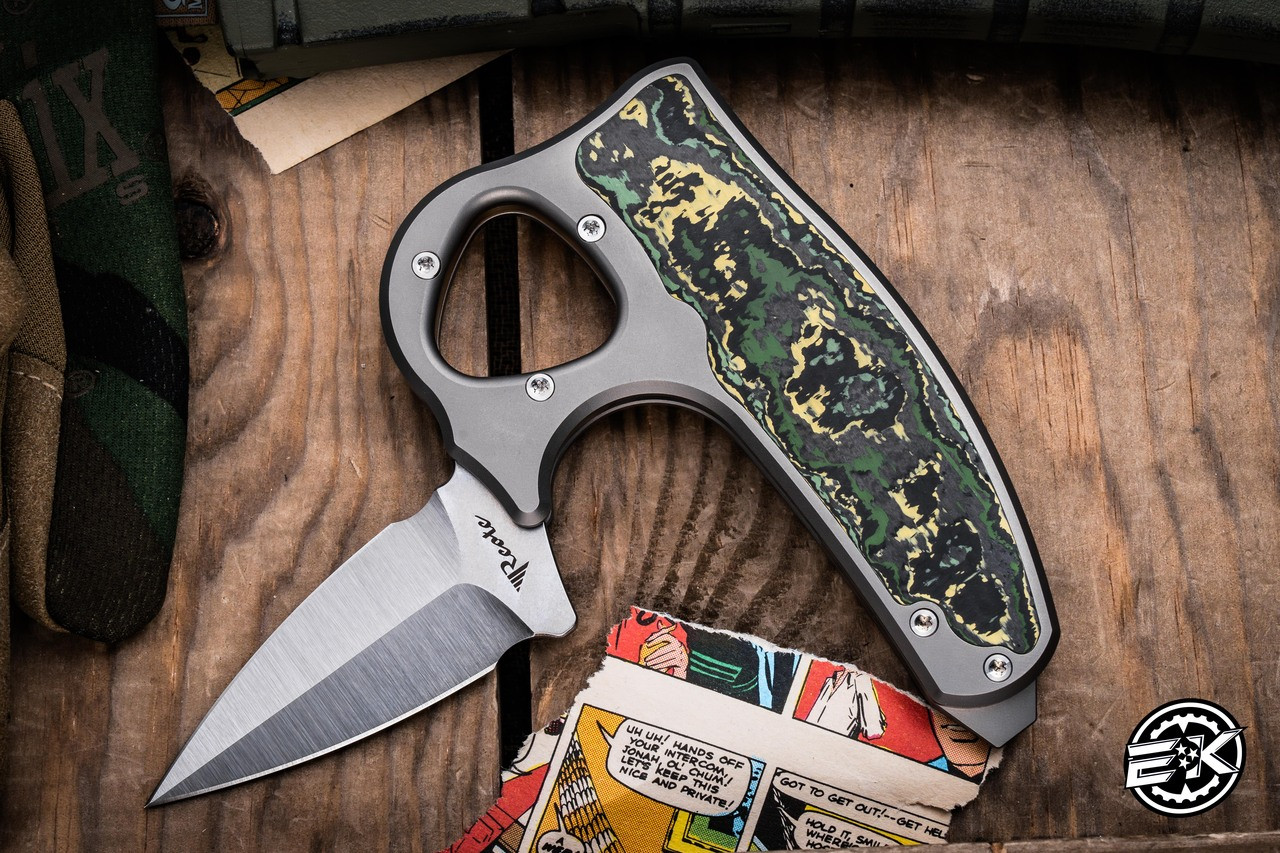 Reate Exo-D Folding Knife Bead Blast Toxic Storm Fat Carbon 2.7