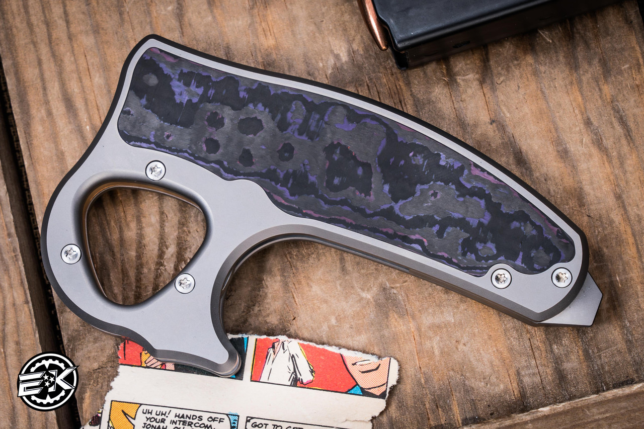 Reate Exo-D Folding Knife Bead Blast Purple Haze Fat Carbon 2.7