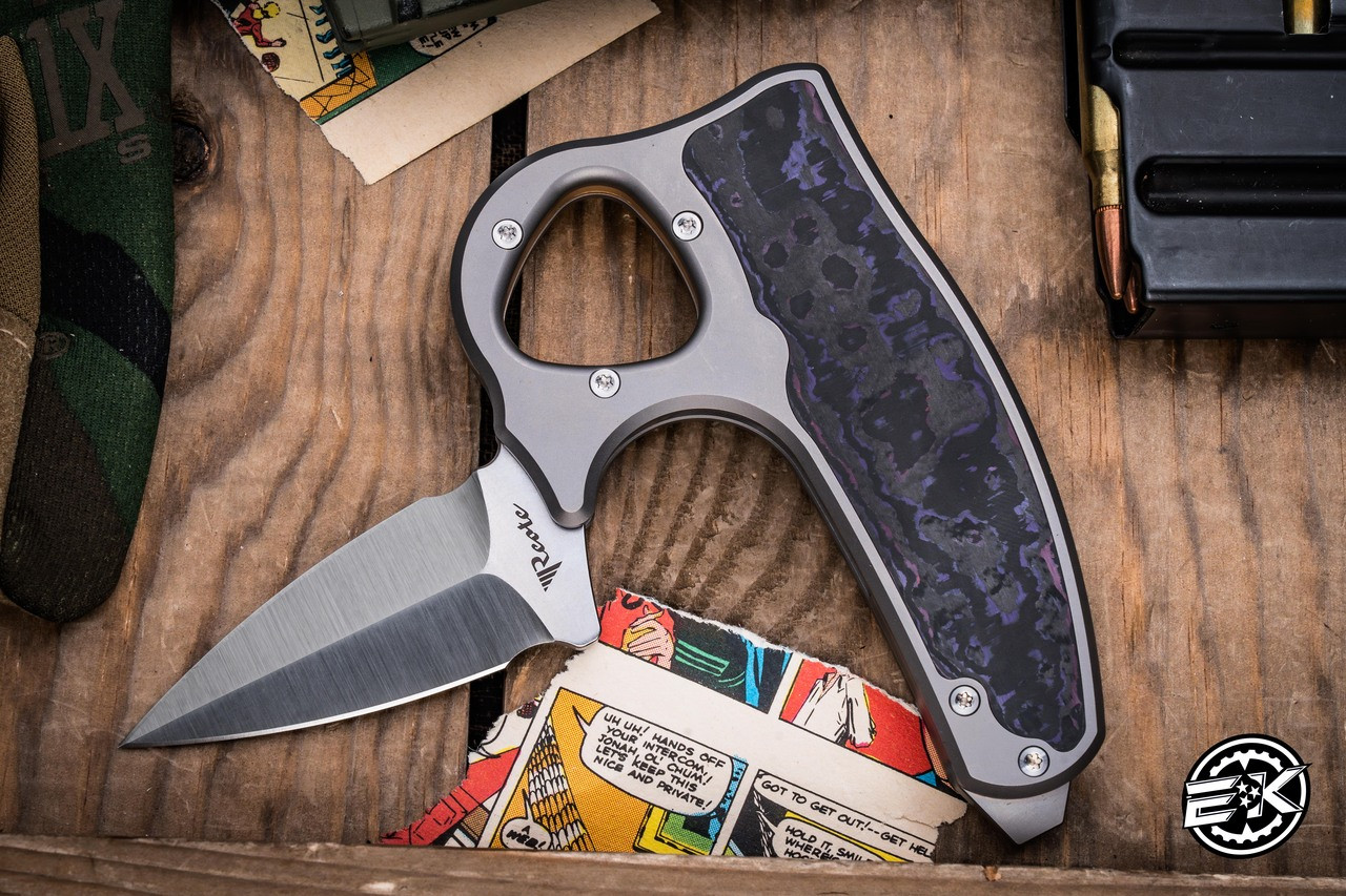Reate Exo-D Folding Knife Bead Blast Purple Haze Fat Carbon 2.7