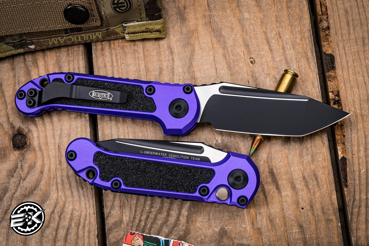 Microtech LUDT Gen III Automatic Folding Knife Purple Aluminum 3.4
