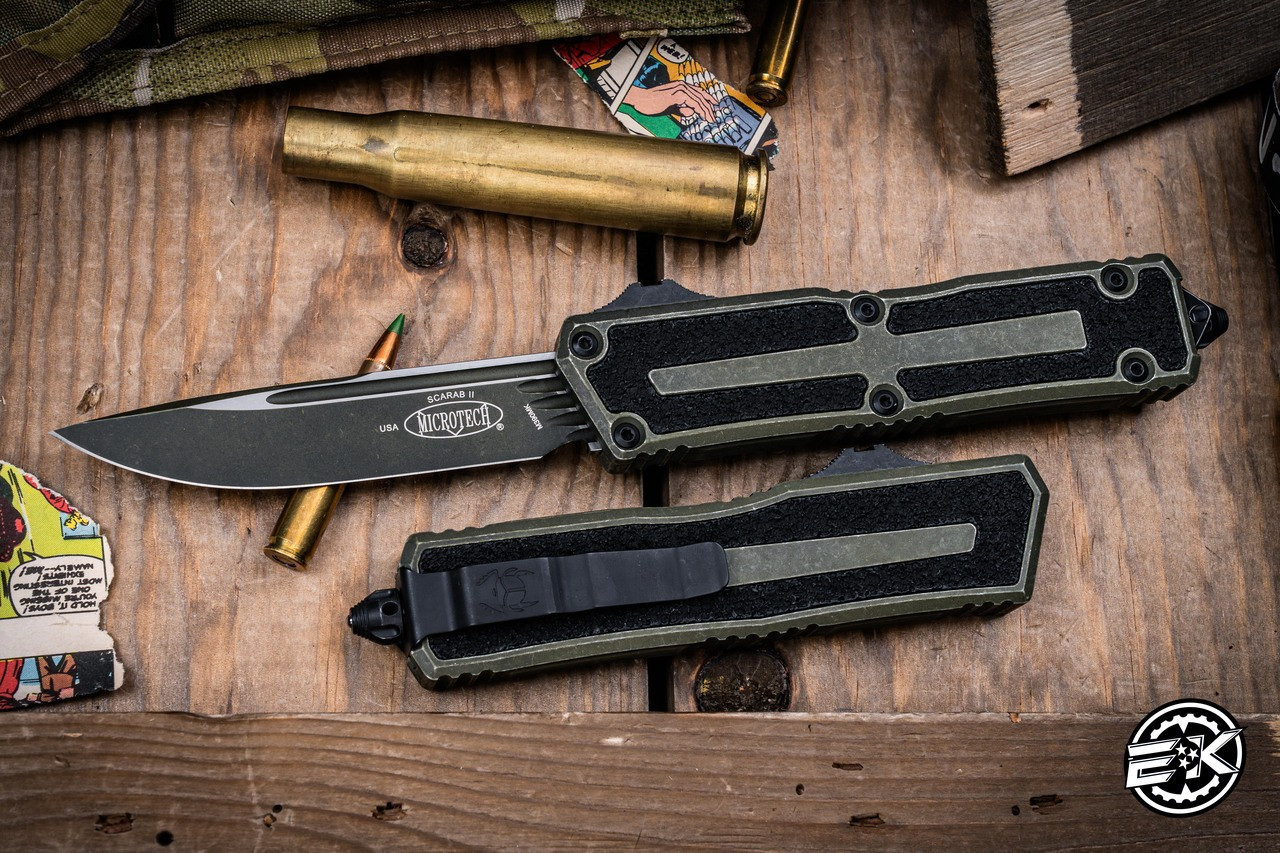 Microtech Scarab II Gen III OTF Automatic Knife Weathered Grenade