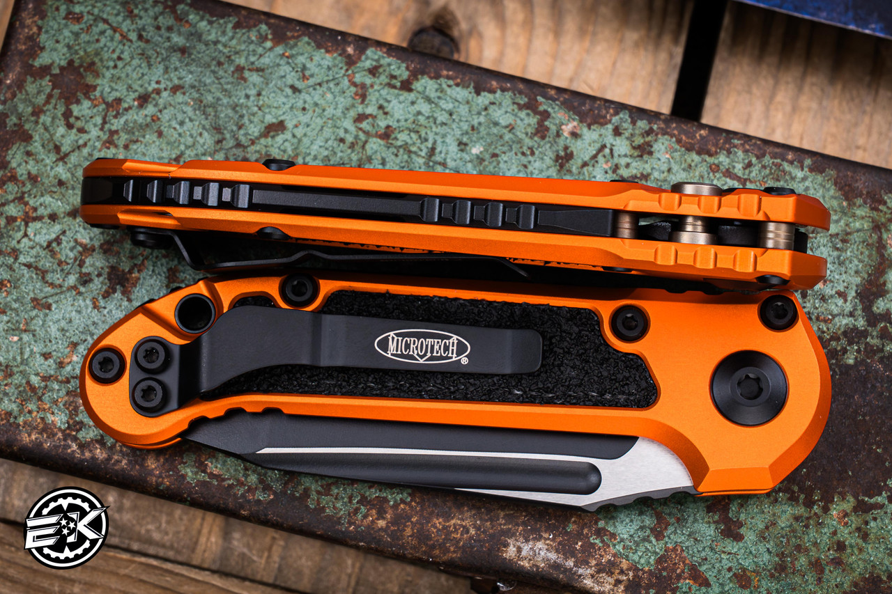 Microtech LUDT Gen III Automatic Folding Knife Orange Aluminum 3.4