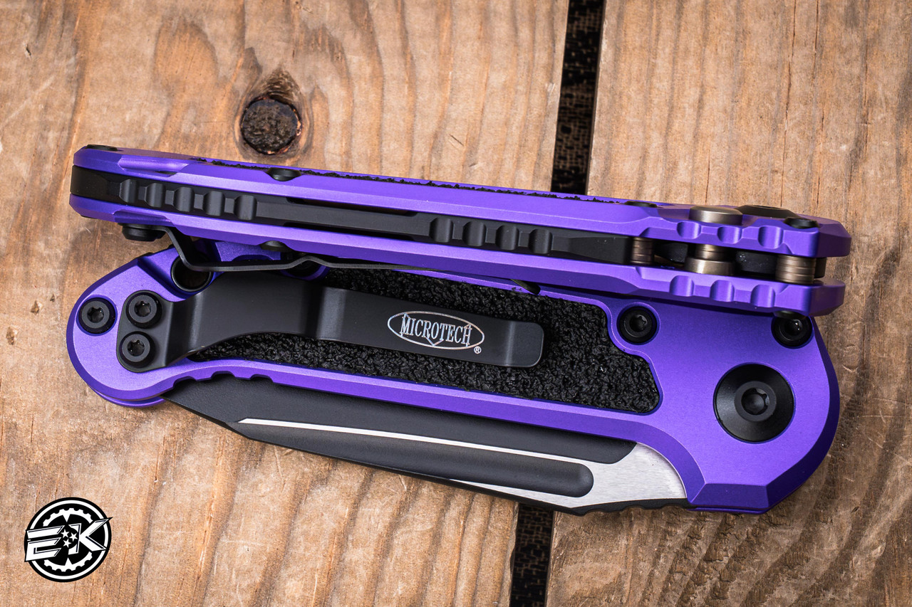 Microtech LUDT Gen III Automatic Folding Knife Purple Aluminum 3.4