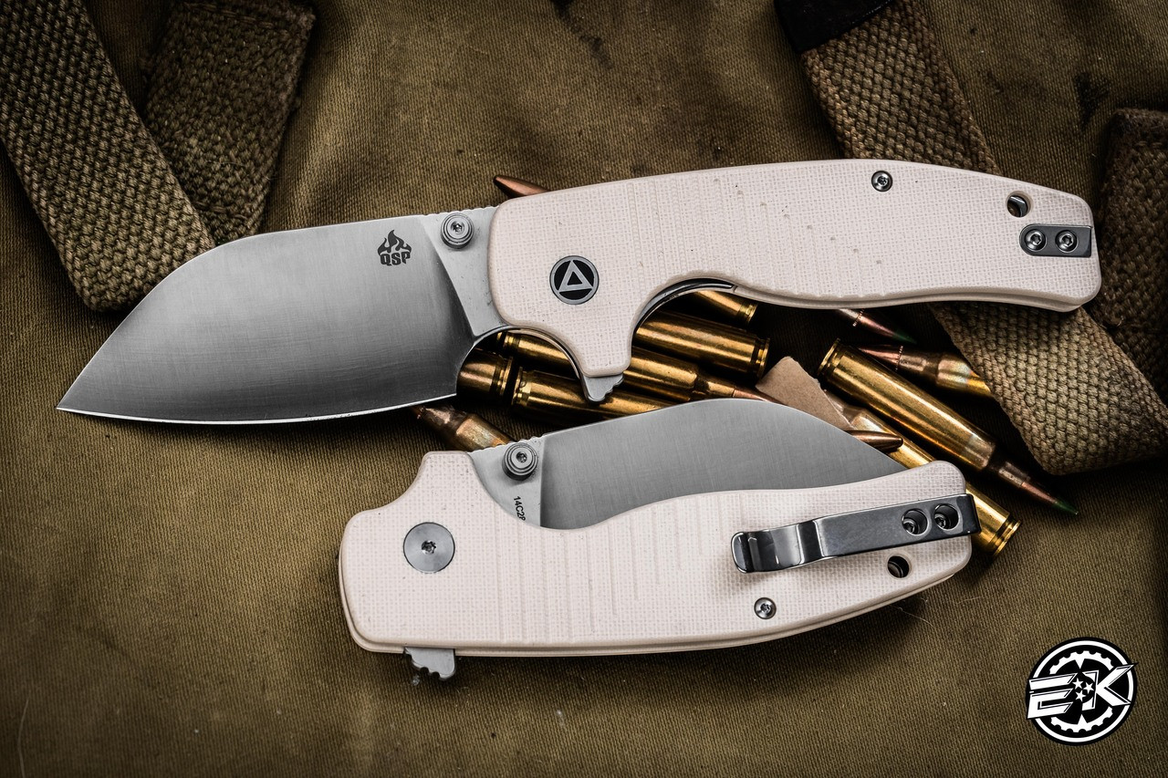 【f_u】様 QSP Chefmaster Folding Knife Ivory White G10 3.20