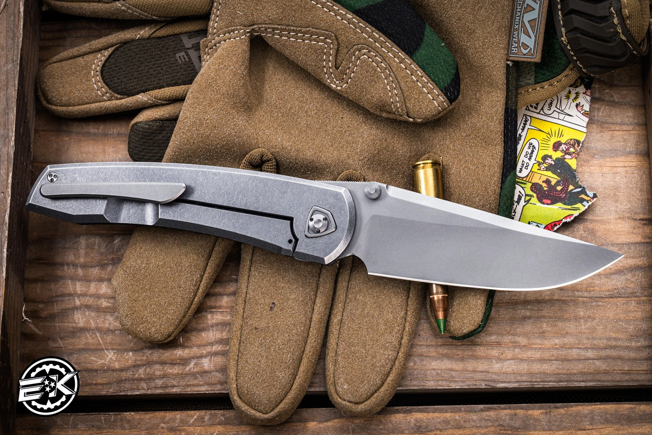 Sharknivco Custom WAKA Folding Knife Purple Flow CamoCarbon