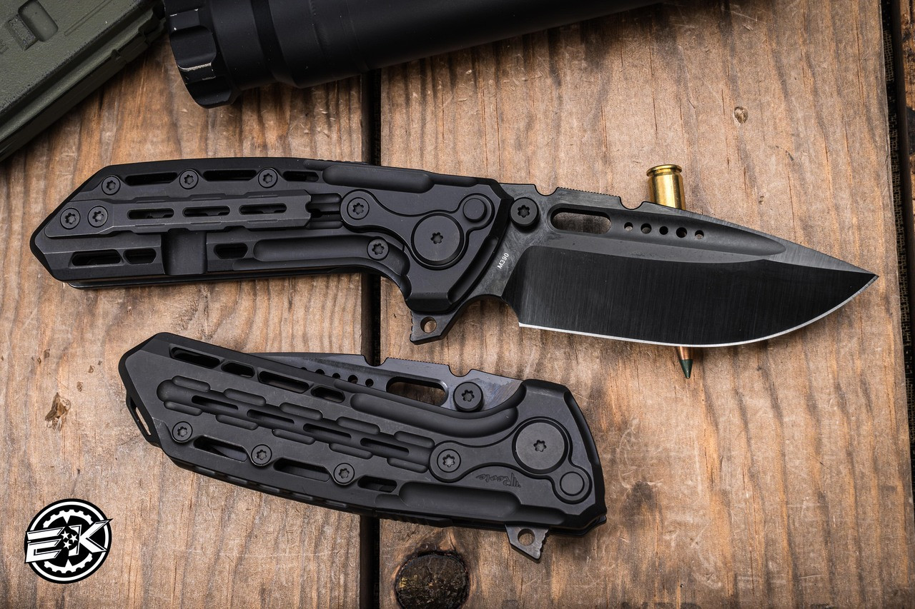 Reate Terminator TX228 Folding Knife Black Titanium 3.7