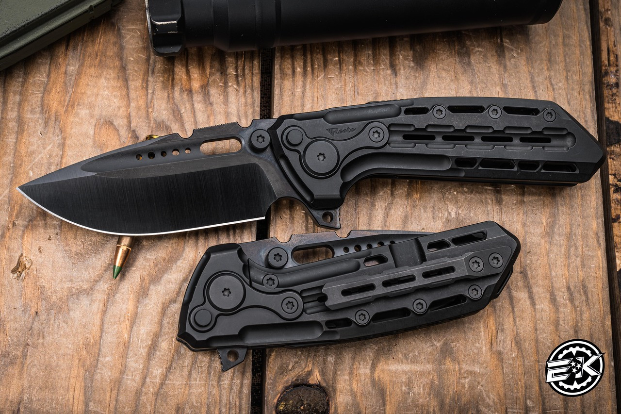 Reate Terminator TX228 Folding Knife Black Titanium 3.7