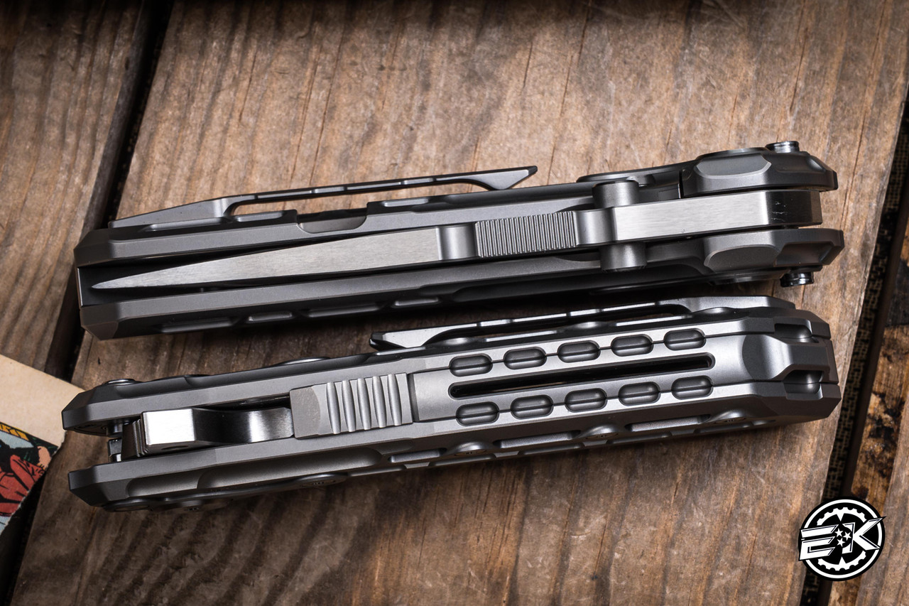Reate Terminator TX228 Folding Knife Ti Bead Blasted Titanium 3.7
