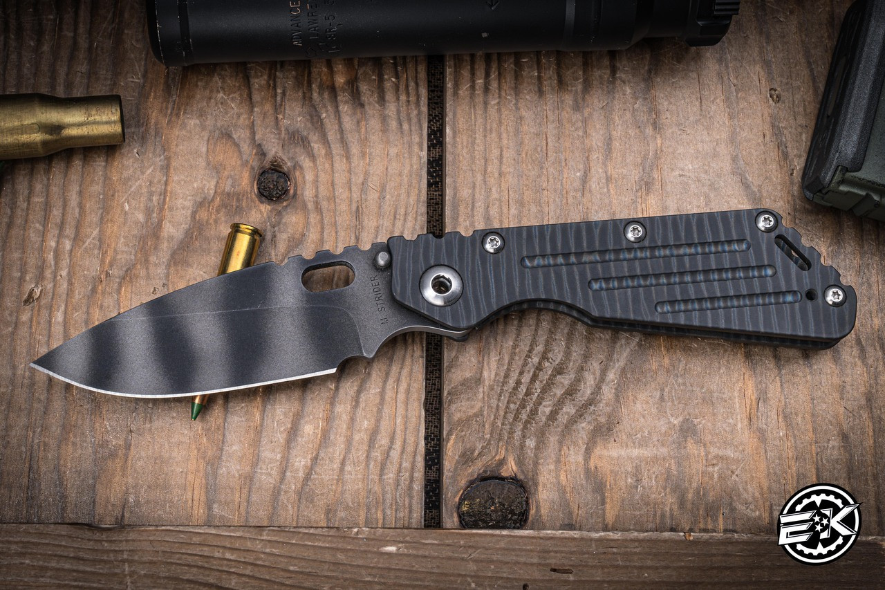 Preowned-Strider Knives SMF Flamed Titanium Milled 4