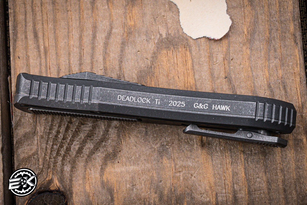 Hawk Knives Deadlock Model C Titanium/Black Dunes Carbon Fiber 3.5