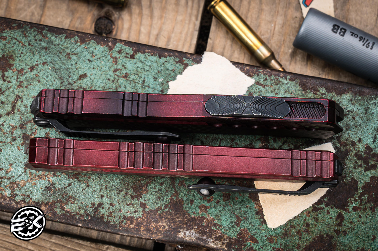 Microtech Cypher II OTF Automatic Knife Red X-51 Aluminum 3.5