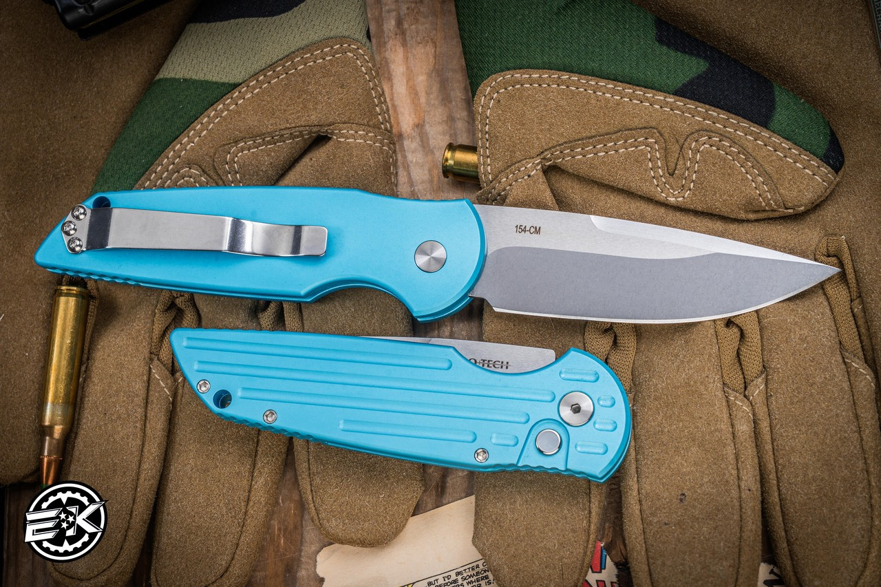 ProTech TR-3 Automatic Folding Knife Limited Tiffany Blue Aluminum