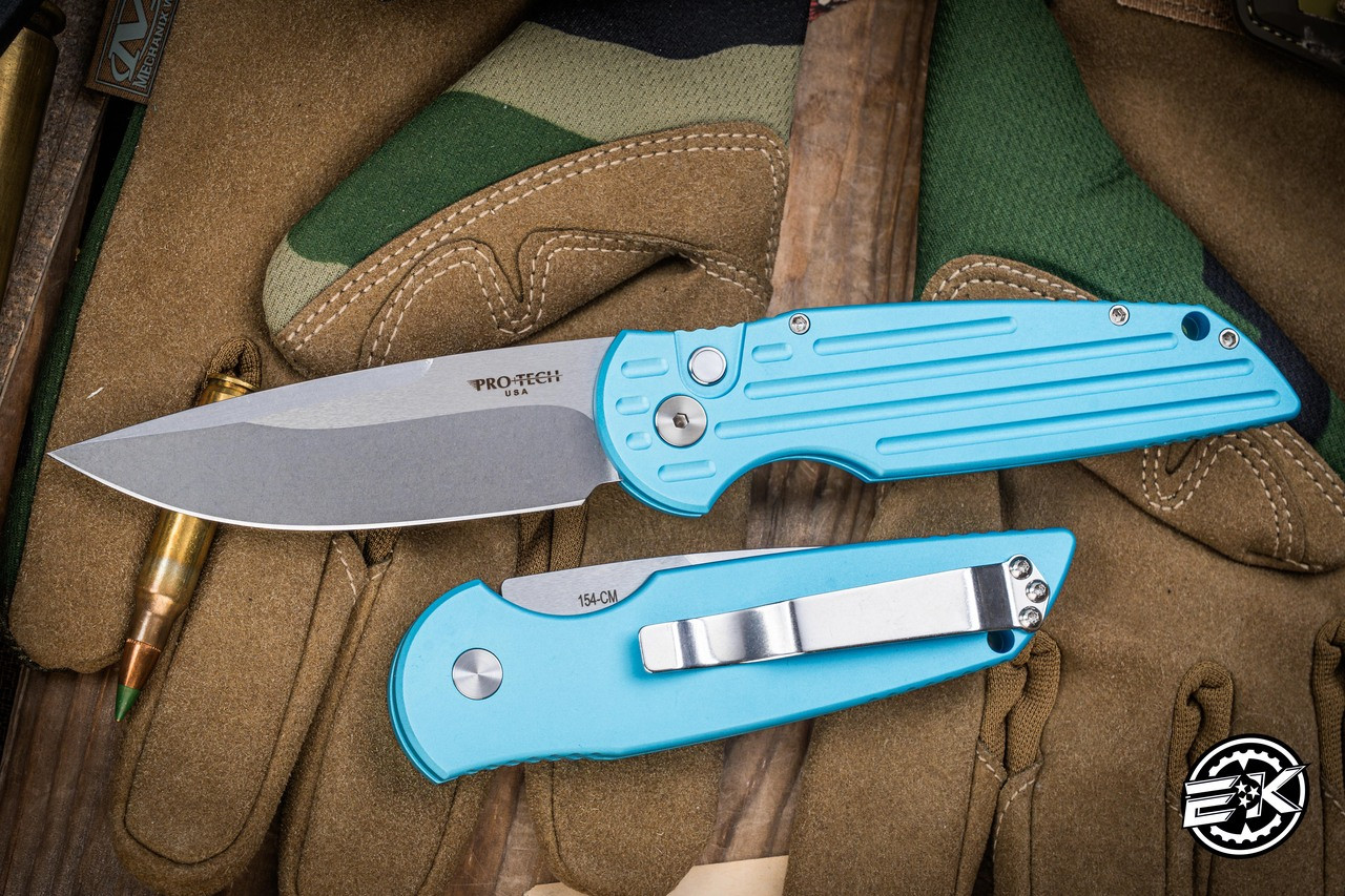 ProTech TR-3 Automatic Folding Knife Limited Tiffany Blue Aluminum