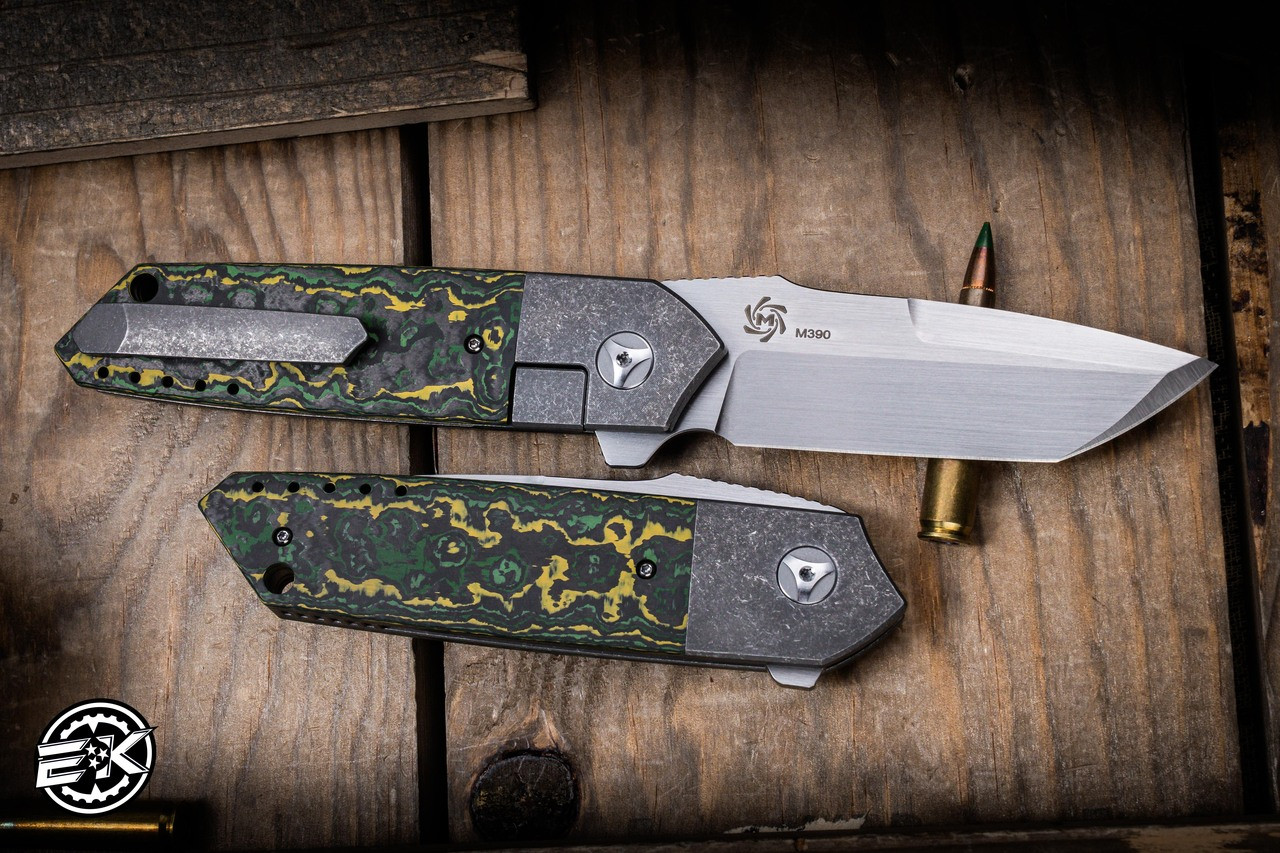 Mechforce/Peter Carey Roadster Folding Knife Toxic Green Carbon