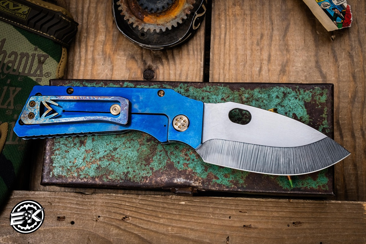 Medford TFF-1 Tactical Fighting Folder Knife Blue Acid Flamed