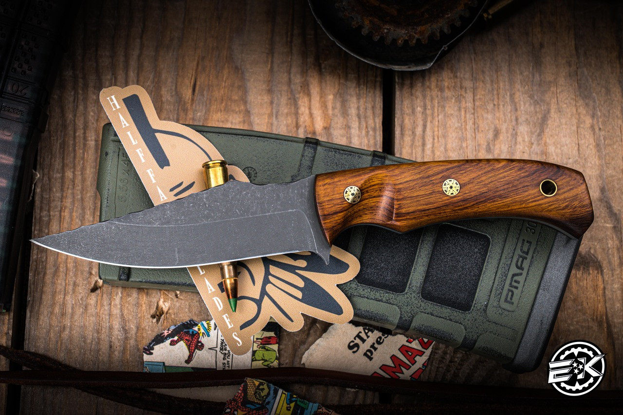 Half Face Blades Tosahwi Fixed Blade Knife Desert Ironwood 3.7
