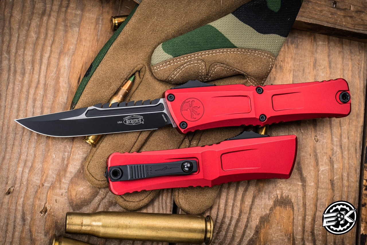 Microtech Combat Troodon Gen III OTF Automatic Knife Red 4