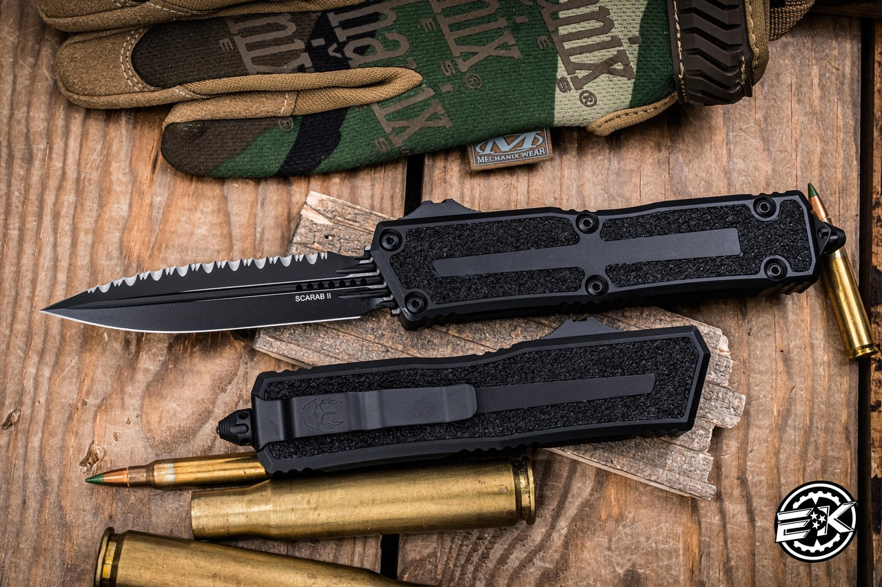 Microtech Scarab II Gen III OTF Automatic Knife Black Tactical