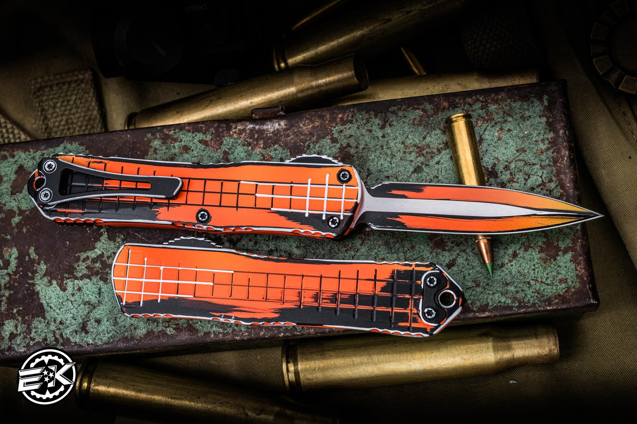 Heretic Knives Manticore E OTF Automatic Knife Cell Shaded Orange