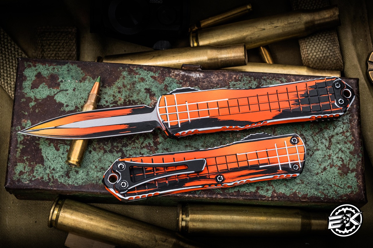 Heretic Knives Manticore E OTF Automatic Knife Cell Shaded Orange