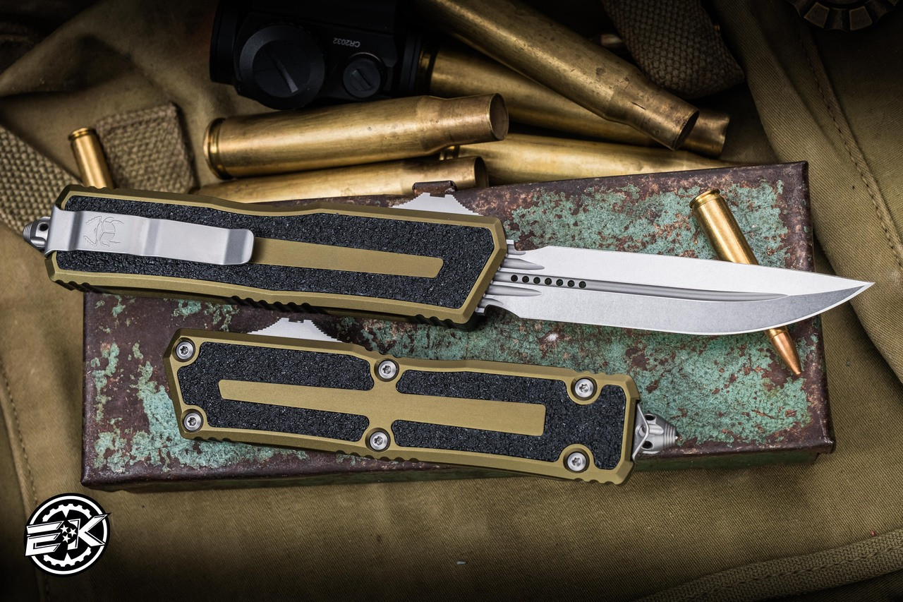 Microtech Scarab II Gen III OTF Knife OD Green 4" M390 DE-S Double Edge ...