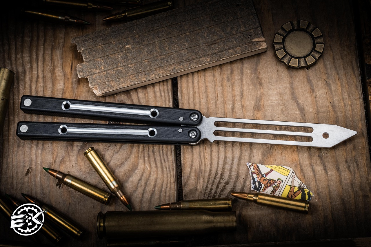 Squid Industries Squidtrainer V4 Balisong Butterfly Black Dual