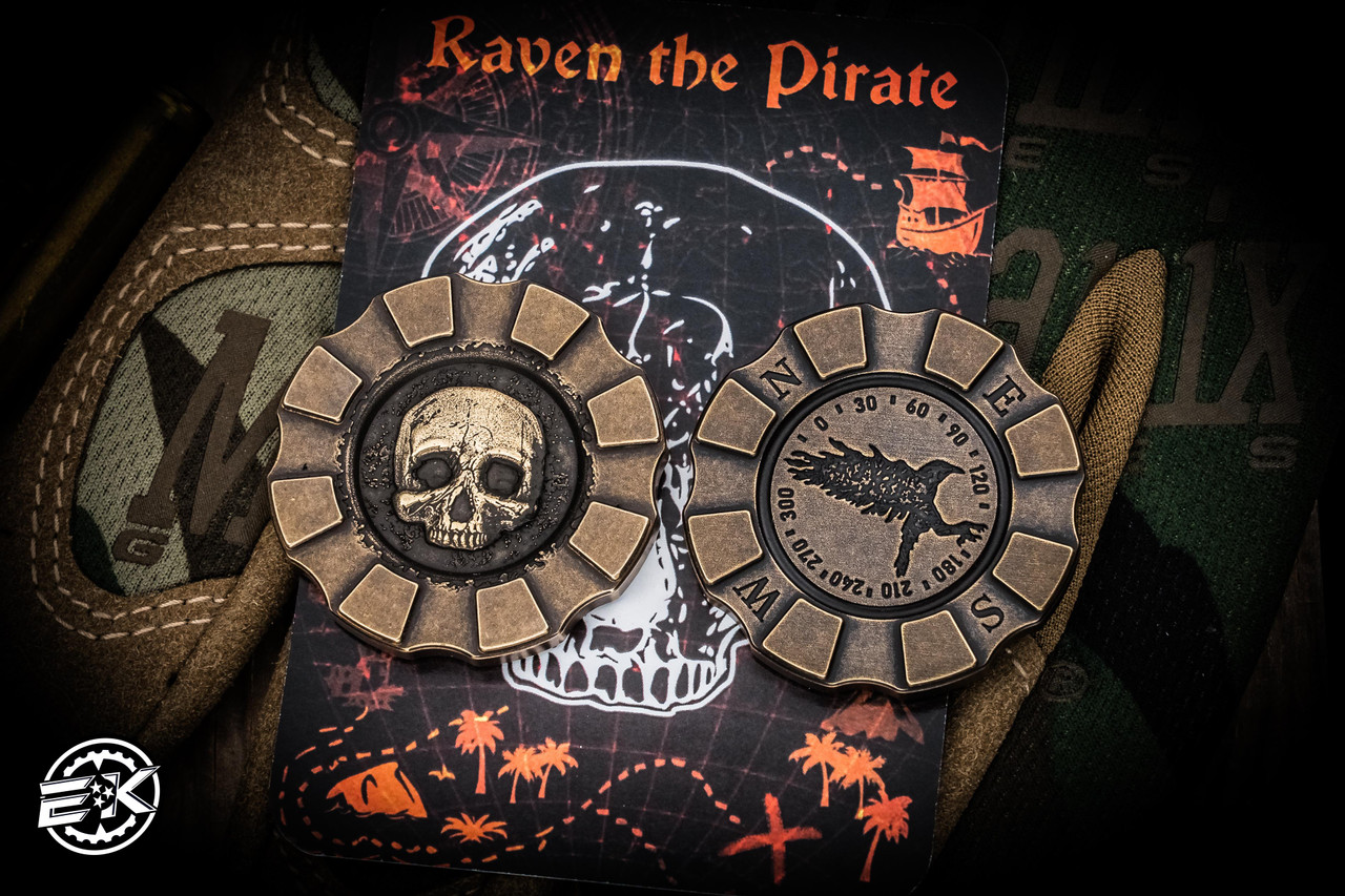 Hitex Gear Poker Chip Raven The Pirate Titanium COTMC
