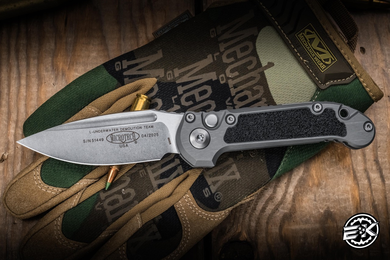 Microtech LUDT Gen III Automatic Folding Knife Natural Gray 3.4